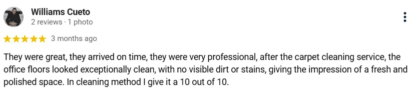 Positive review from the client Number 1