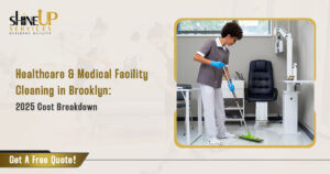 Professional office cleaner cleaning medical clinic