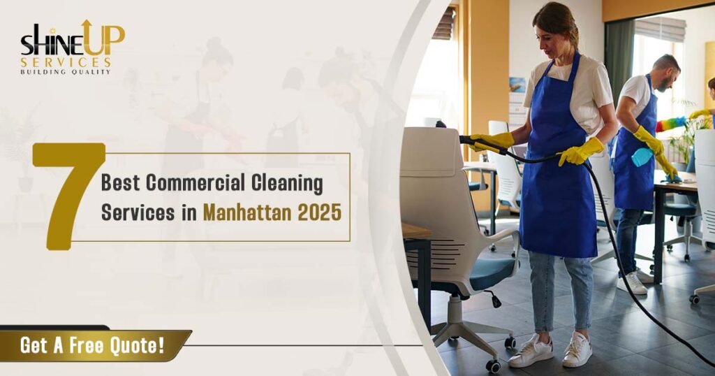 Blog Poster containing the title, "Top & Commercial Cleaning services in Manhattan"