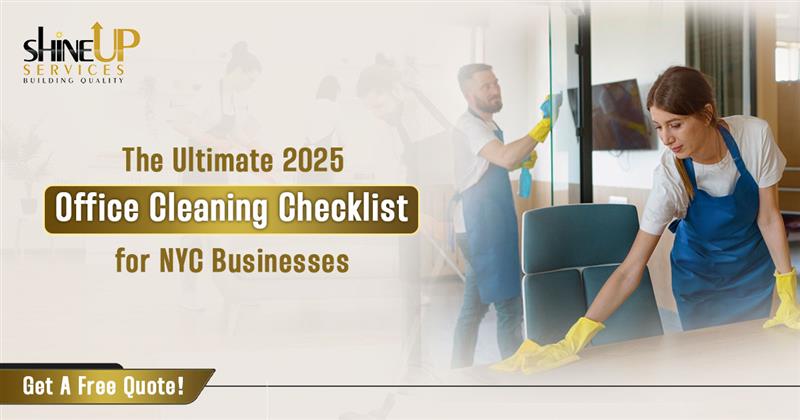 Blog Poster containing the title, "Ultimate 2025 Office Cleaning checklist for NYC offices"